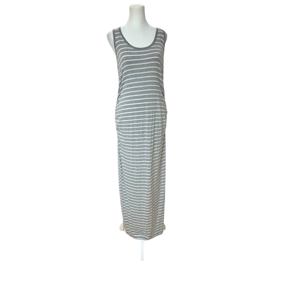 One Clothing Gray and White Maxi Dress Large